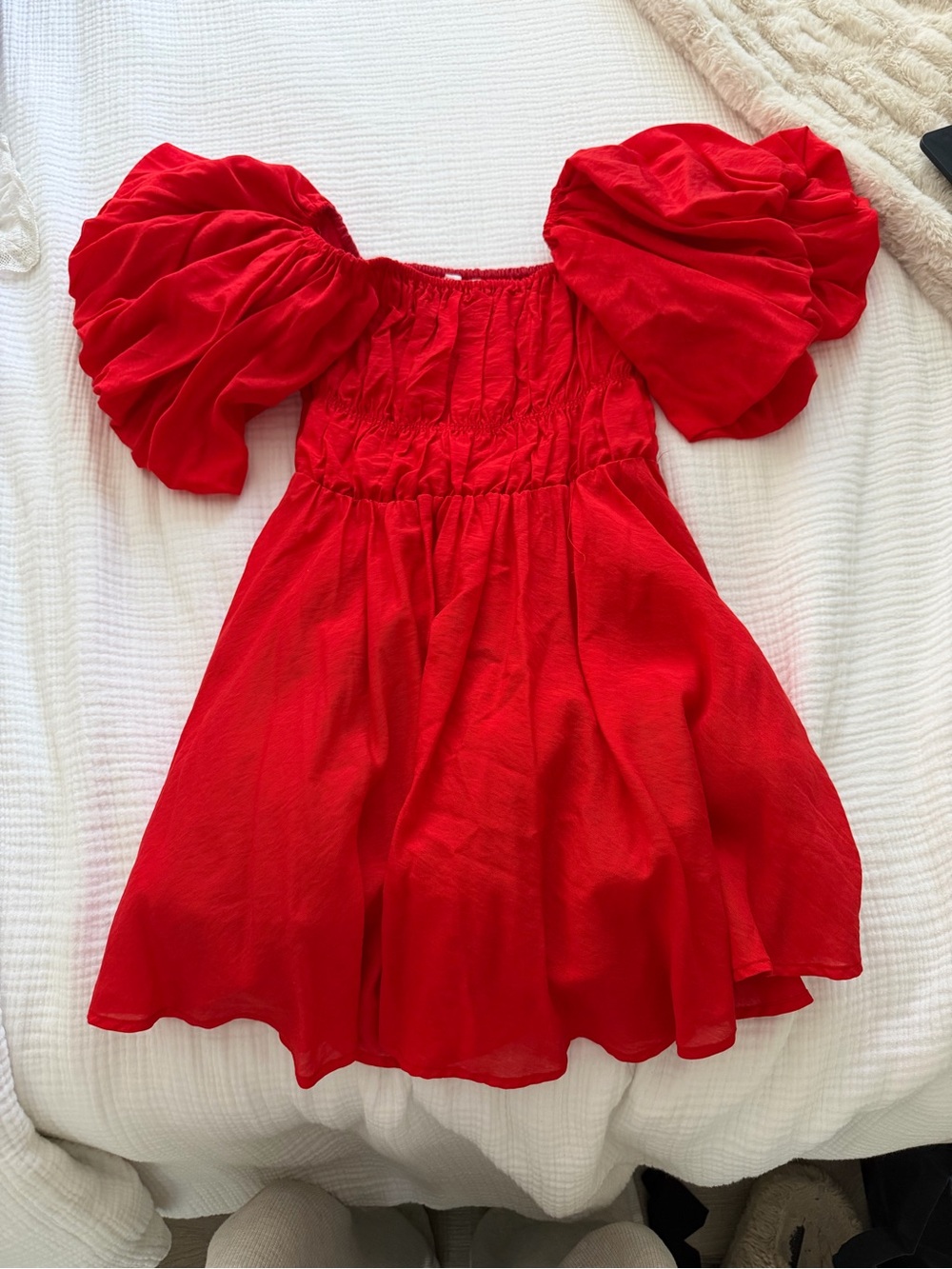 Princess Polly Red Puffy Sleeve Dress